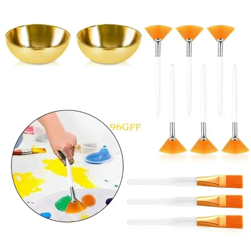 96gf 18pcs مستلزمات تجميل للوجه للوجه تعيين 6 أوعية الوجه الذهب