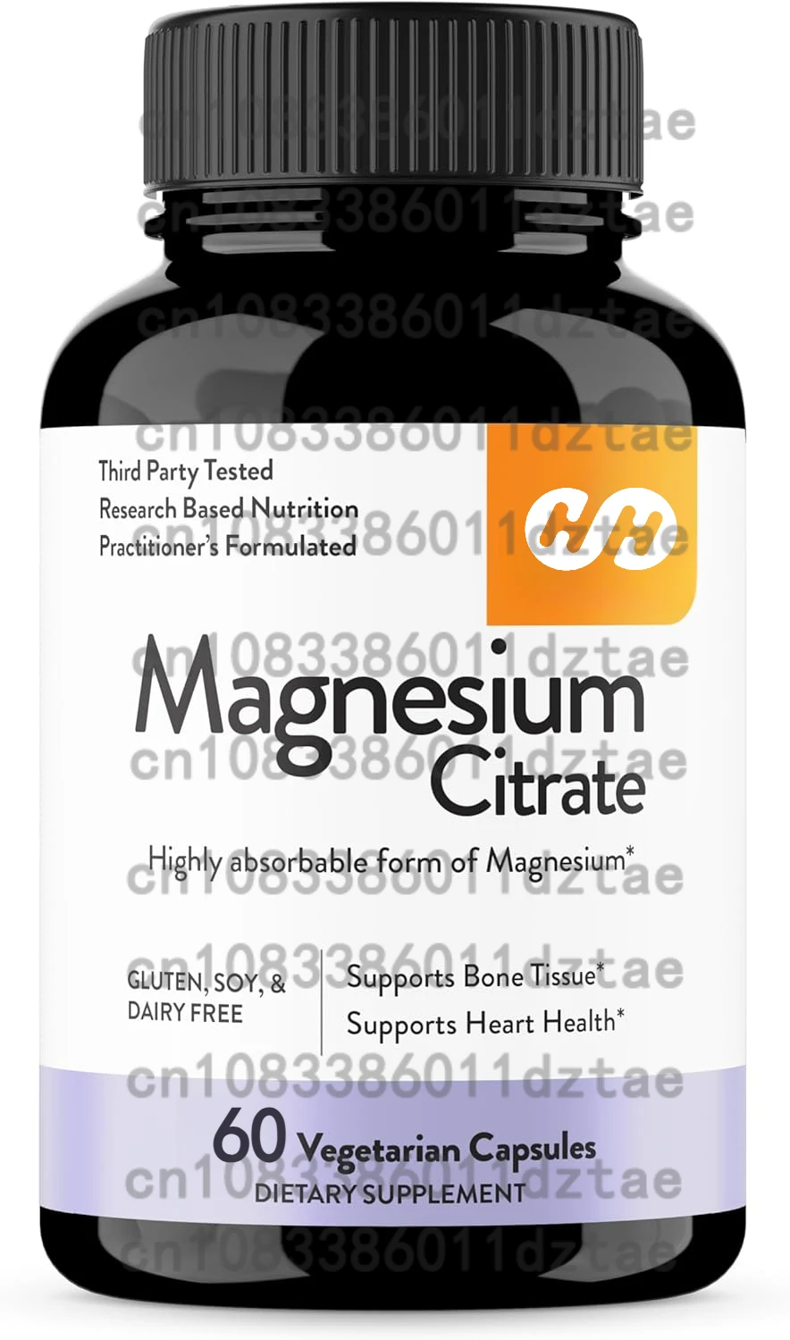 

Magnesium Citrate - Supplement for Stress, Relaxation, Bone, Sleep, Heart Health, Nerve, Muscle & Metabolism 60 Capsules