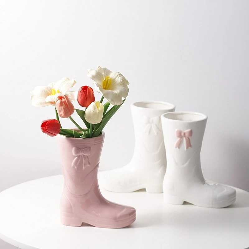 

Креативная керамическая ваза в форме дождевых сапог для дома, гостиной, рабочего стола, украшения цветочной композиции, свадебные украшения, ваза, подарки