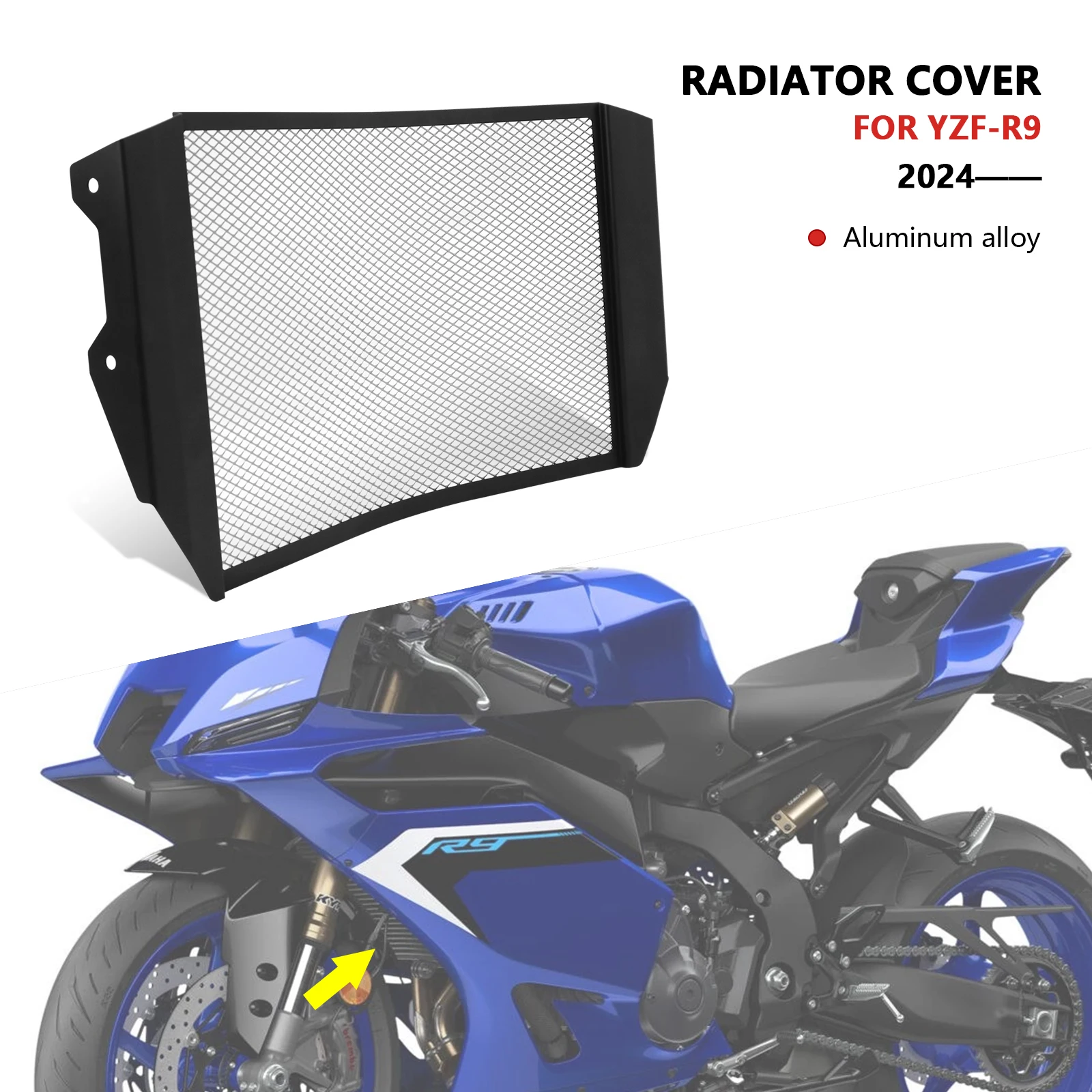 

For YZF R9 YZFR9 2024 2025 new accessories motorcycle water tank cooling net water tank protection net cooling grille