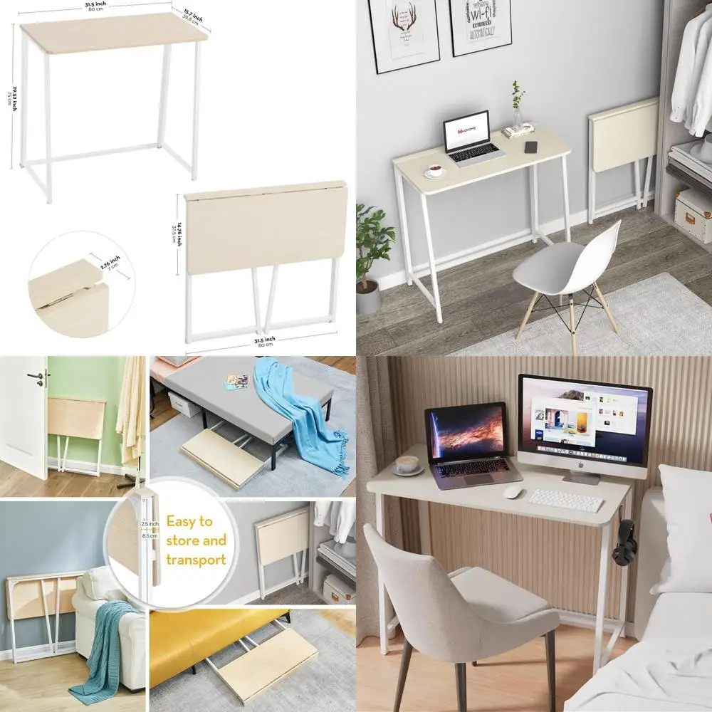 

Компактный складной стол для небольших помещений: отделка под дуб, простая сборка, идеально подходит для домашнего офиса или письма.