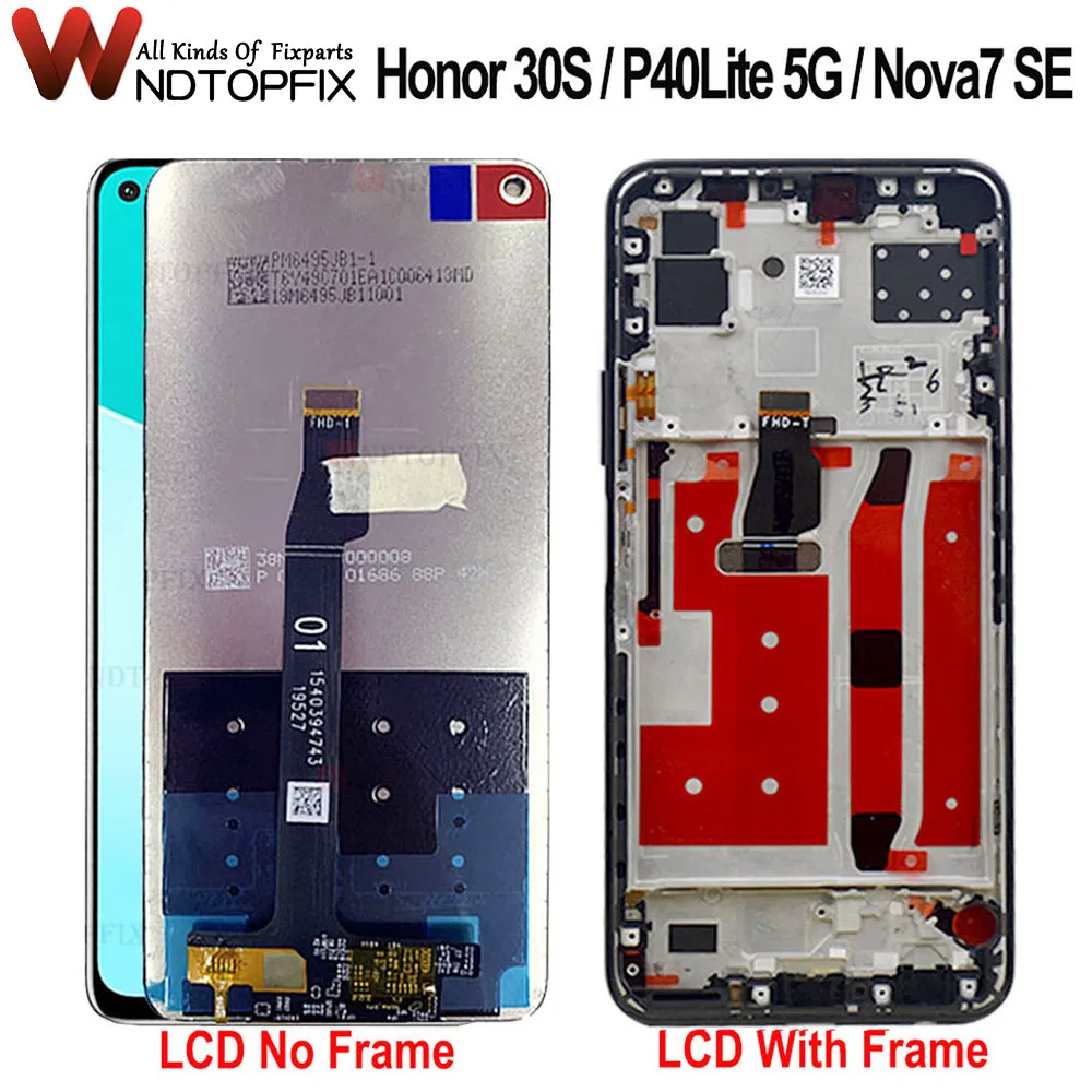 Nova 7 SE LCD Display For Huawei P40 Lite 5G Lcd Touch Screen Digitizer Assembly Replace Parts For Honor 30S CDY-AN90 LCD Screen