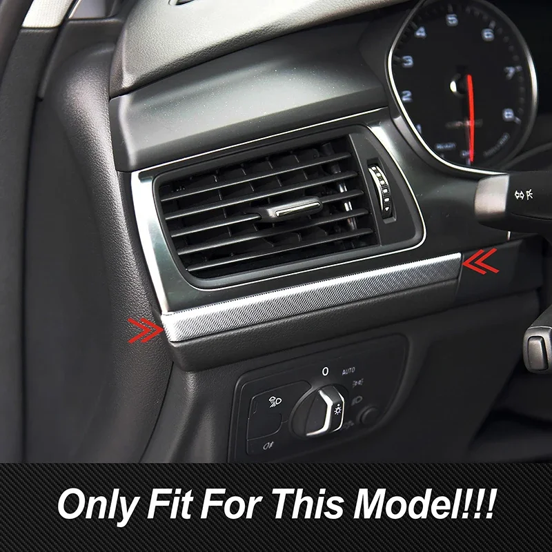 For Audi A6 C7 2012-2018 Carbon Fiber Sticker Interior Console Dashboard Panel Decoration Cover Car inside Trim Accessories