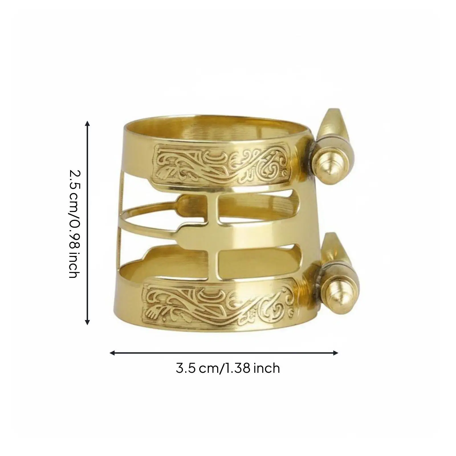 Brass Alto Saxophone Clamp Durable Engraved Ligature Oscillator Holder Accessory Part for Saxophonists and Music Practice