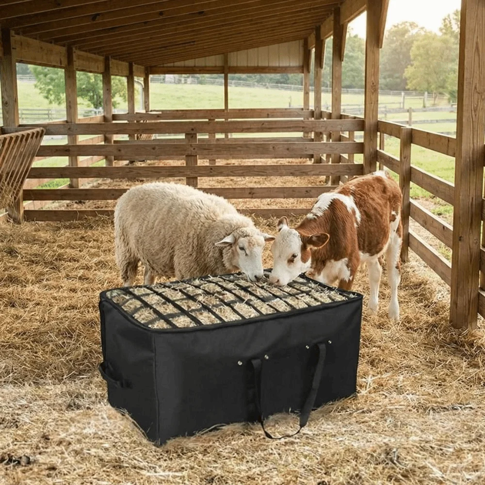 

Oxford Cloth Horse Feeding Bag Waterproof Folding Rolling Bale Bag Large Capacity Tote Style Horse Slow Feed Bag Farm Equipment