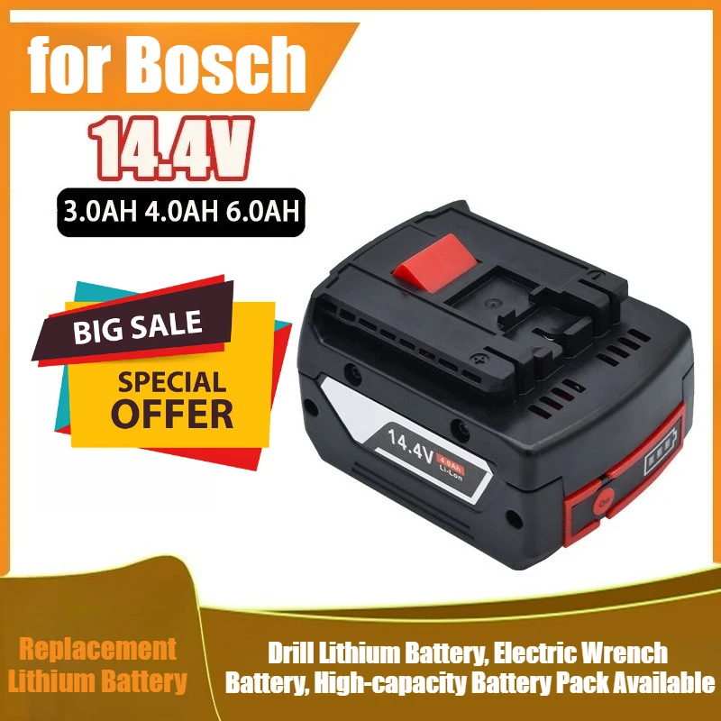 

Replacement for Bosch 14.4V Drill Lithium Battery, Electric Wrench Battery, High-capacity Battery Pack Available