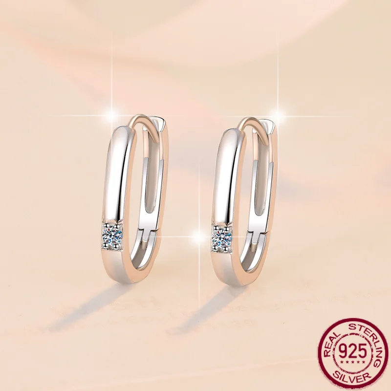 

New moissanite earrings simple temperament simulation earrings 2mm S925 pure silver jewelry wedding jewelry