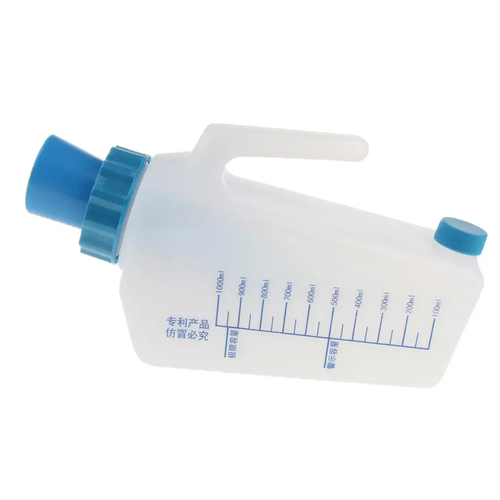 Portable Plastic Reusable Male Bed Pee Urinal bottle Carry Bag Container 1000ml