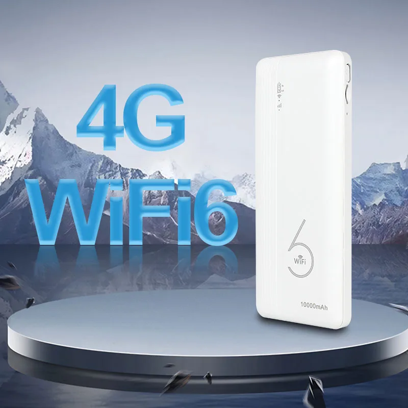 Roteador 4g ao ar livre wifi 6 mifis 4g lte bolso móvel wifi hotspot 10000mah power bank fdd/tdd 4g cartão sim suporte sistema openwrt