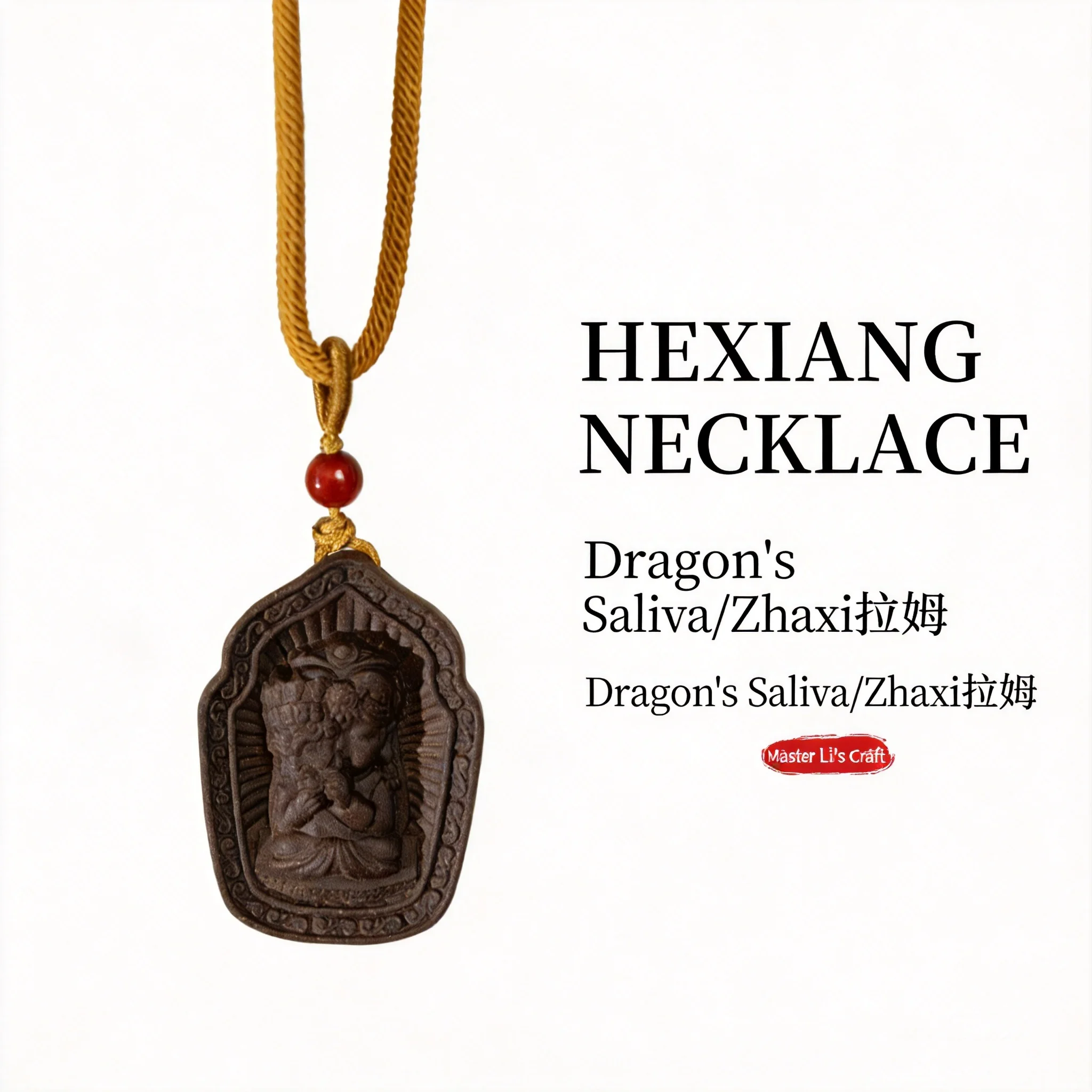 Traditional Chinese Style Zhaji Lhamo Incense Pendant Necklace Lucky Blessing Wealth Attracting Handmade Car Hanger Unisex Spiri