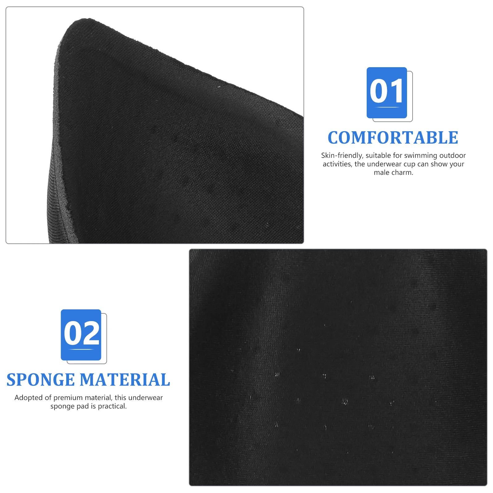

4Pcs Underwear Sponge Cup for Swimwear Bulge Padded Insert Comfort Fit Non-Irritating Confidence