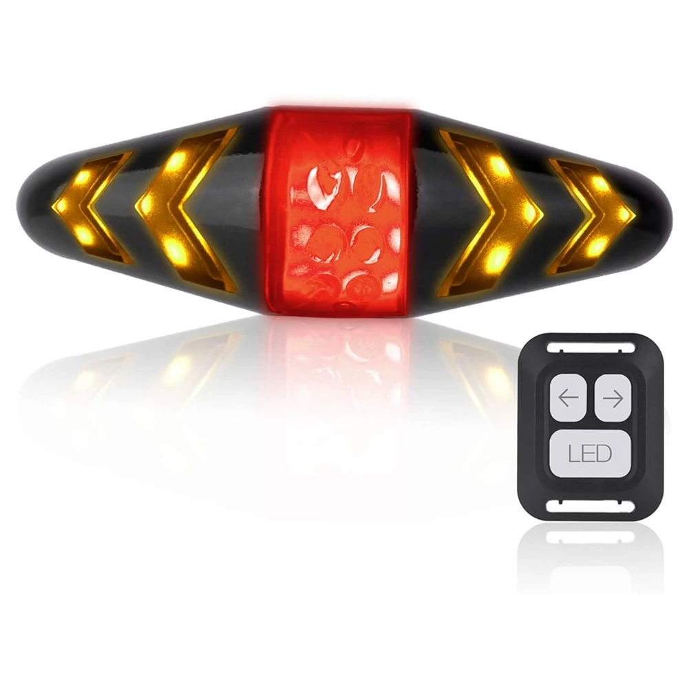 MDAQZ Bike Tail Light with Turn Signals, USB Rechargeable Ultra Bright LED Safety Warning Bike Brake Rear Lights for Bike