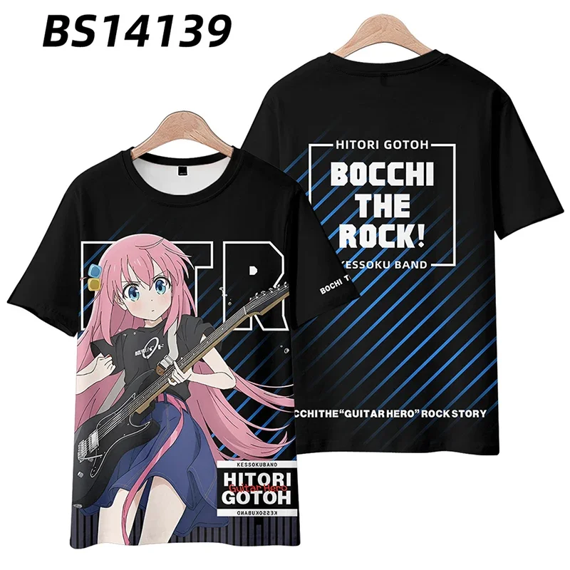 Anime Bocchi The Rock 3D Print T Shirt Women Men Summer Fashion Short Sleeve Funny Tshirt Graphic Tees Streetwear Cosplay