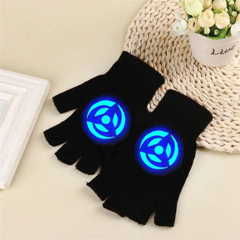 Cosplay Accessories Anime Fingerless Wrist Gloves Winter Warm Noctilucence Gloves Riding Open Fingered Protective Gloves Gifts