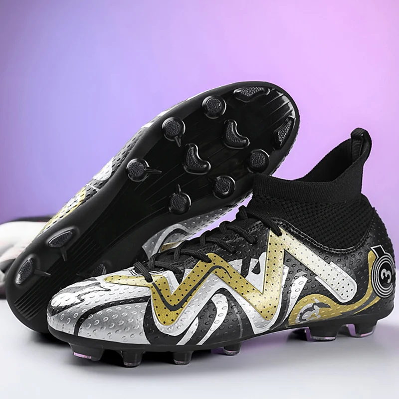 Chaussures de football coordonnantes pour hommes, chaussures de football de terrain, confortables, durables, légères, intérieur, rinçage élevé