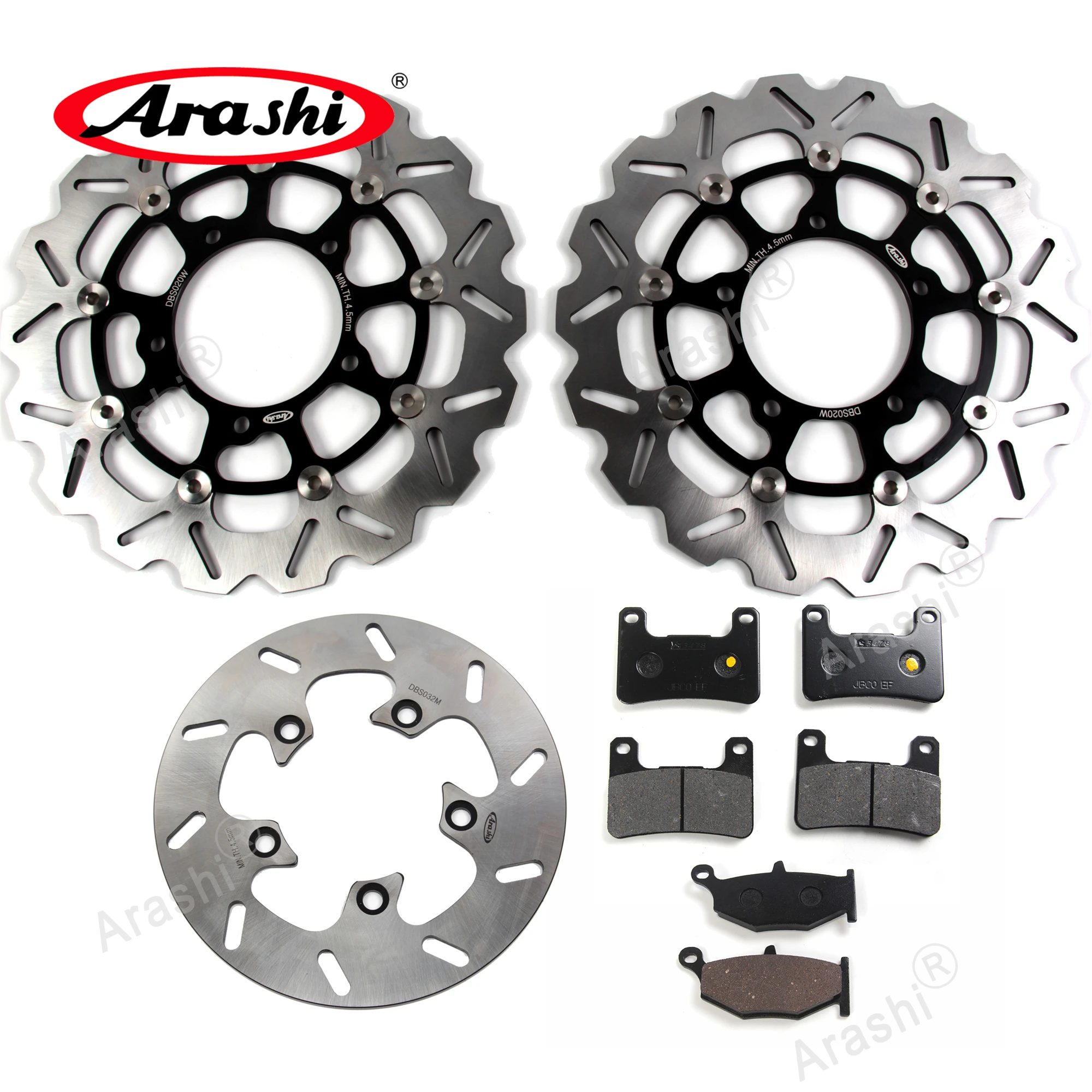Arashi CNC-Bremsscheiben und Bremsbeläge vorne und hinten für SUZUKI GSXR750 2006 2007 / GSXR1000 2007 2008 GSXR GSX R 750 1000 K7 K8