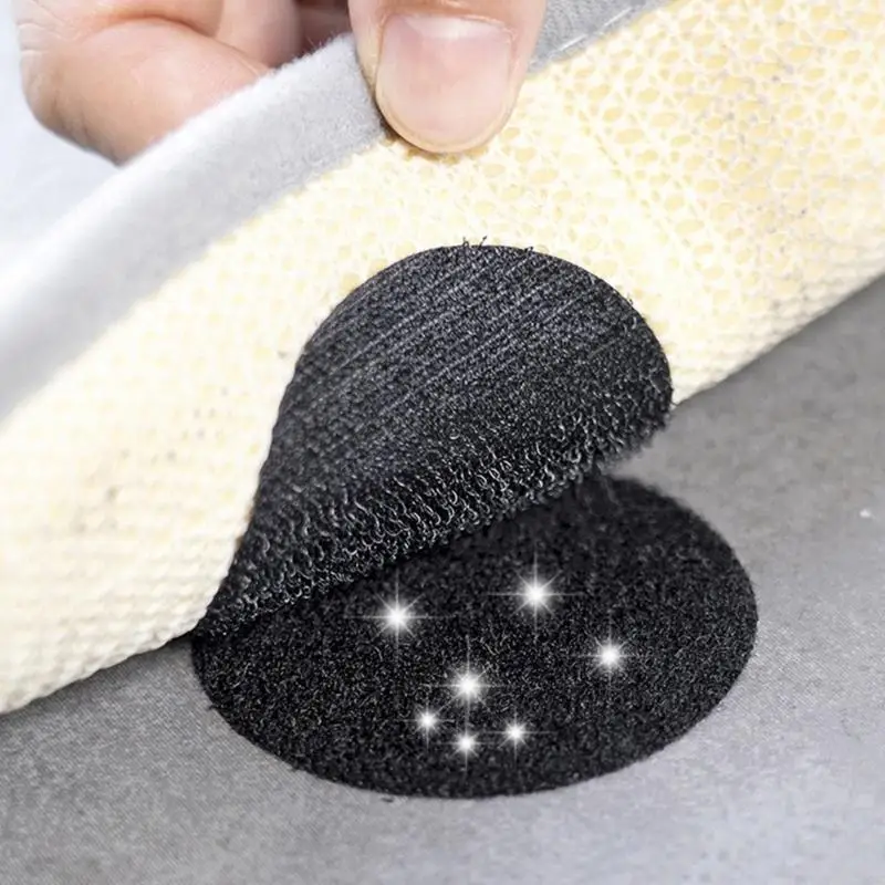 Round Adhesive Hook and Loop Fasteners Double Sided Sticky Tape For Organizing Home Textiles Set Of 10Pieces HX6C