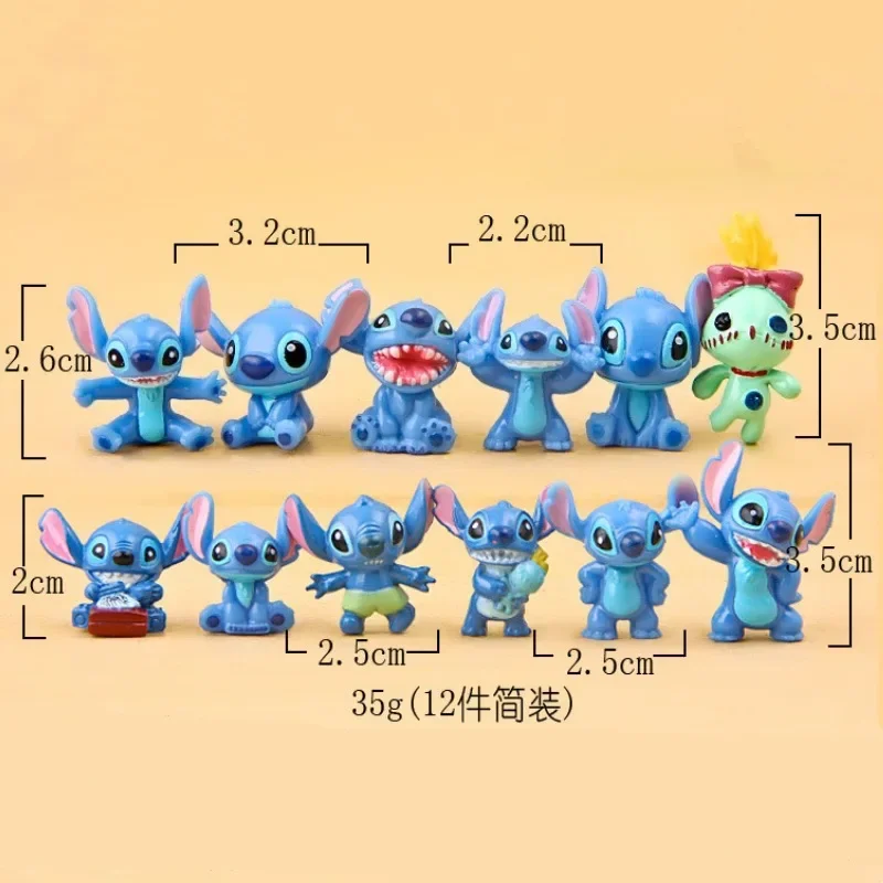 12 pz/set MINI Stitch Anime Figurine Bambole 3 CM Cartoon Lilo e Stitch Action Figures Da Collezione Modello Giocattoli