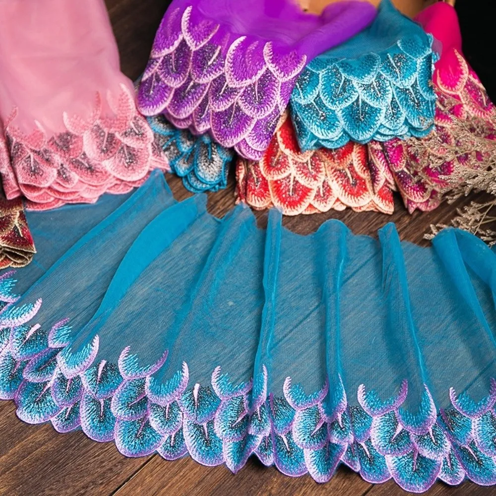 

Новая разноцветная вышитая кружевная тесьма для рукоделия, отделка для поделок своими руками, лента для шитья, сетчатая кружевная тесьма, аксессуары для рукоделия