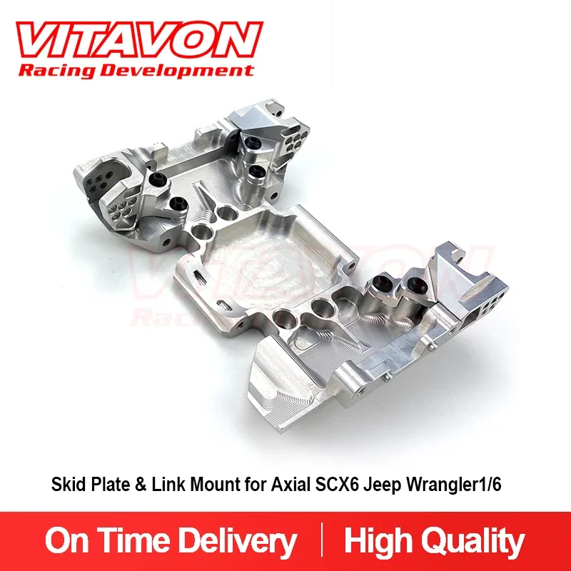 VITAVON CNC Alu7075 Skid Plate & Link Mount for Axial SCX6 Jeep Wrangler Trail Honcho 1/6