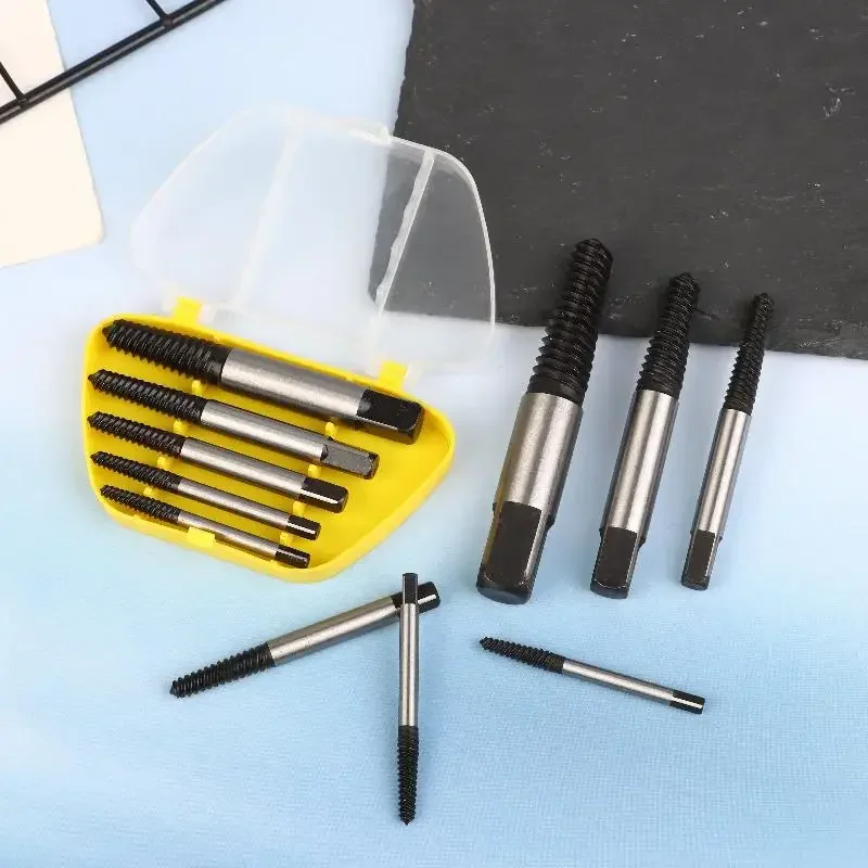 

5/6 Piece Set of Broken Screw Remover Tools, Chrome-vanadium Steel, Stripped Screw Extractor for Easy Removal of Damaged Bolts