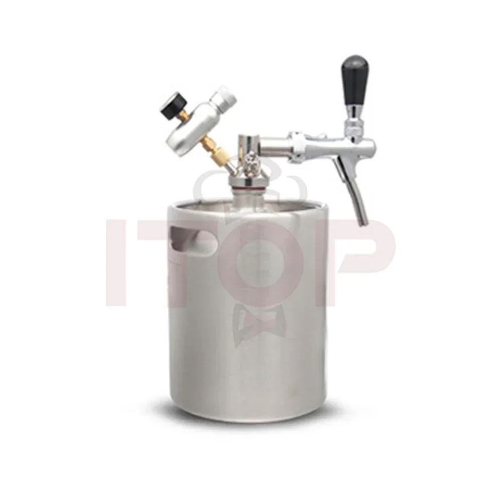 Home Brewing Stainless Steel 304 Beer Keg 2/3.6/5/8/10L Mini Beer Growler Keg Dispenser and Tap