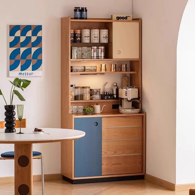 

Japanese-style solid wood dining side cabinet against the wall, living room storage cabinet, retro style home multi-functiona