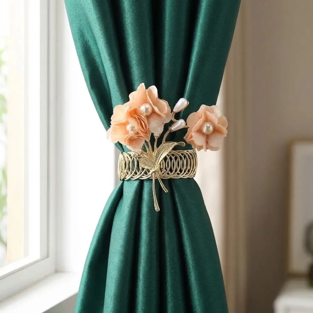 Creative Adjustable Metal Curtain Clips Beautifully Exquisite Curtain Tiebacks Flower Shape Curtains Tie Rope Window Treatment