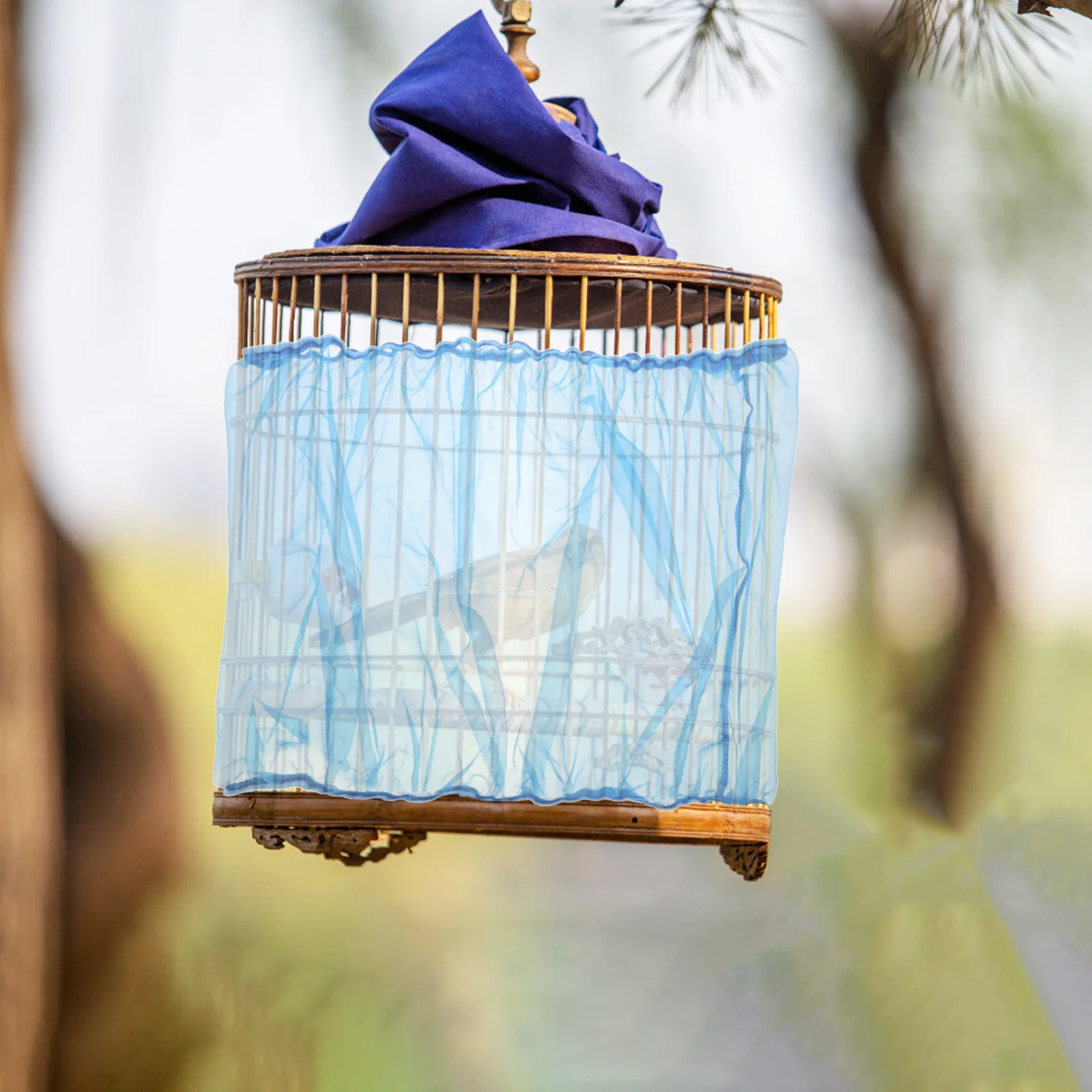 

2Pcs Elastic Bird Cage Cover Dustproof Mesh Protector Prevent Mess Bird Cage Supplies Accessory Birdcage Cover