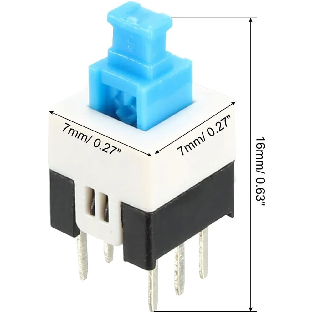 CXCICN Latching Switch Self Lock 6-pin Button switch  7mm x 7mm