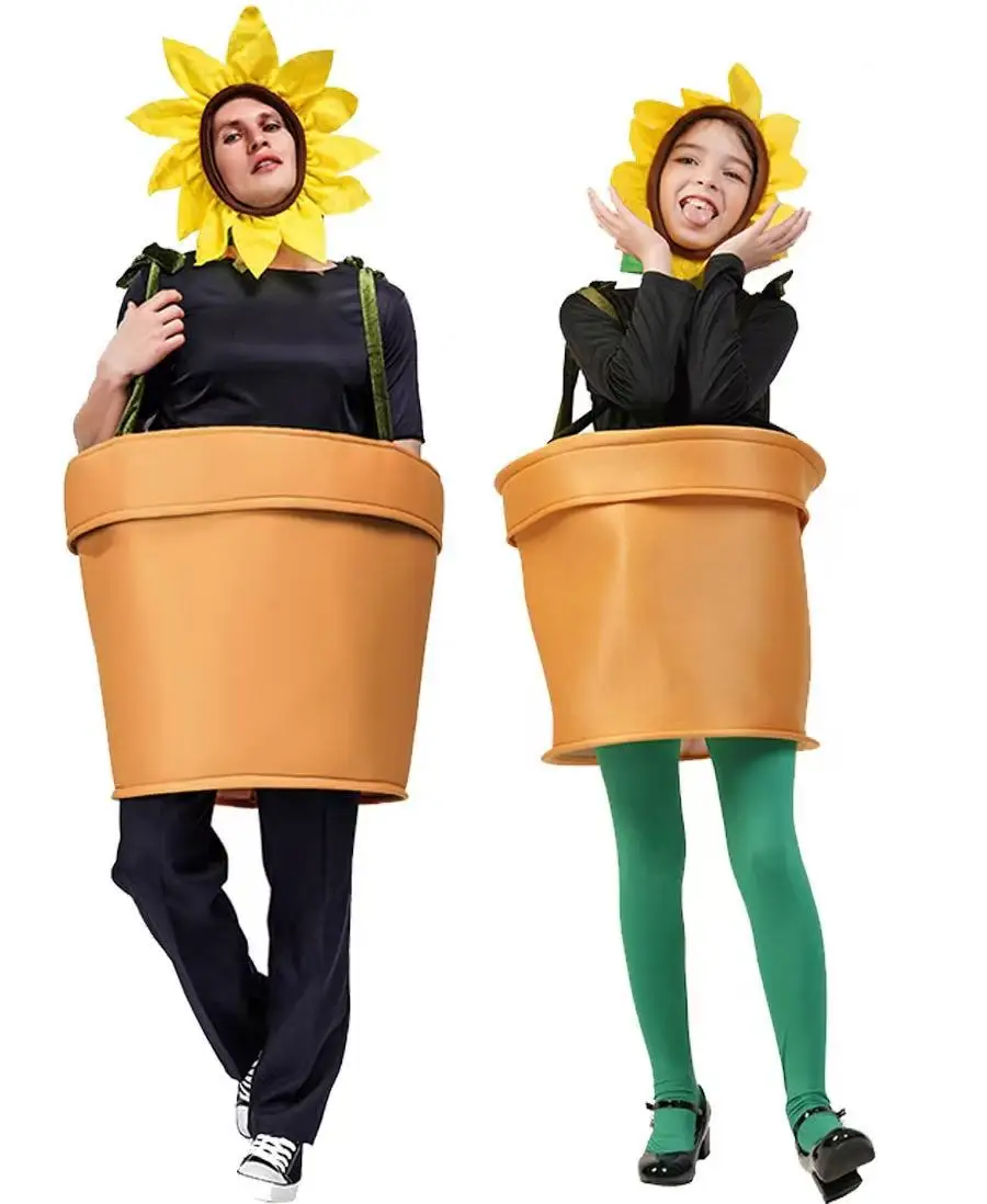 

Funny Cute Sunflower Cosplay Costume for Halloween Christmas Event Decorations Kids Adult Happy Carnival Props Suit Wedding Gift