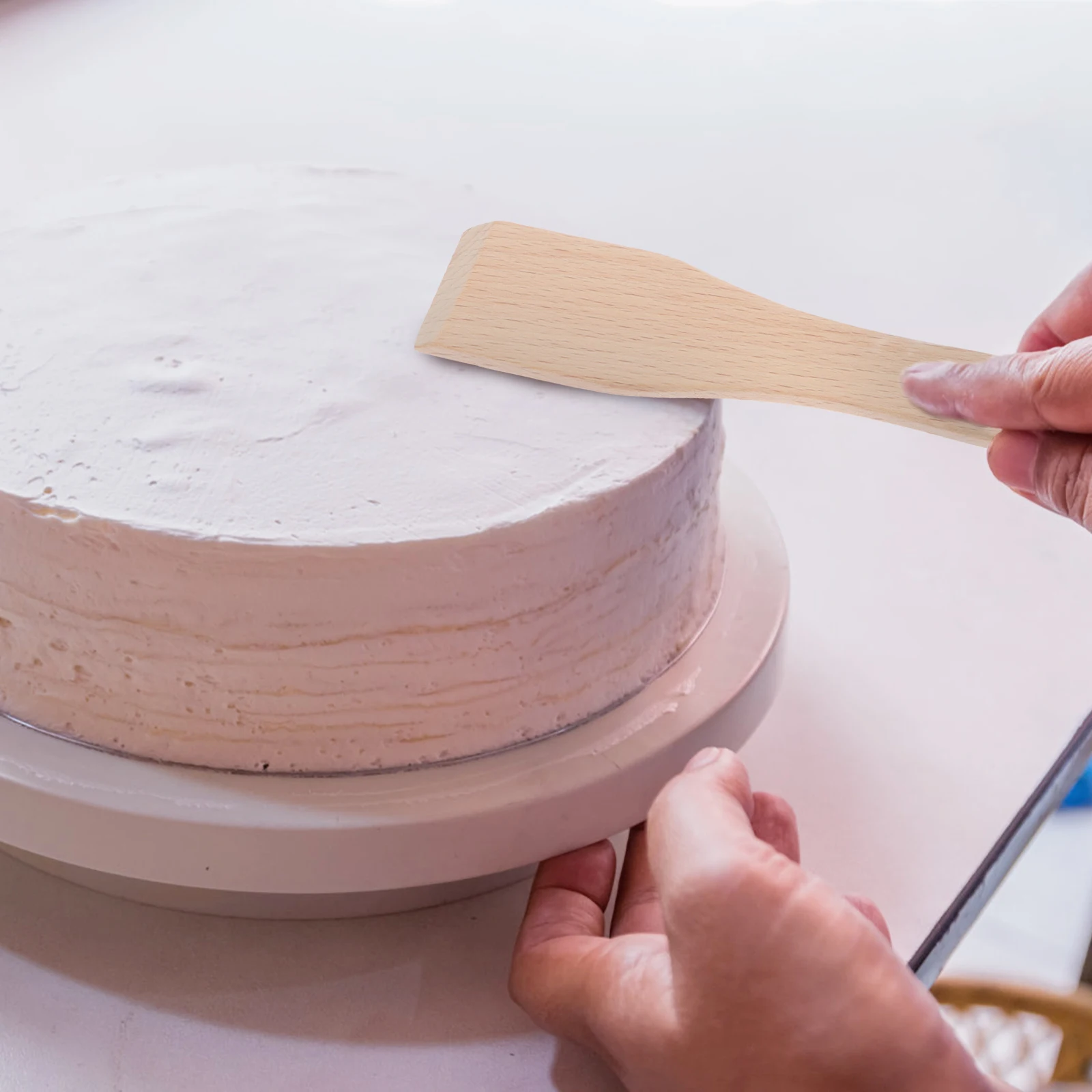 

6 Pcs Small Wooden Spatula Set Multi-purpose Wood Scraper Heat-resistant Spatula Butter Cream Kitchenware Beige Long-lasting