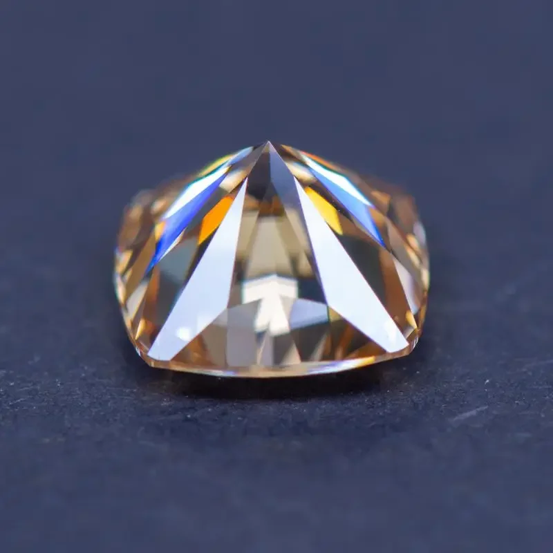 Almofada de pedra moissanite natural champanhe cor encantos pedra preciosa diy jóias avançadas anéis brincos fazendo com certificado