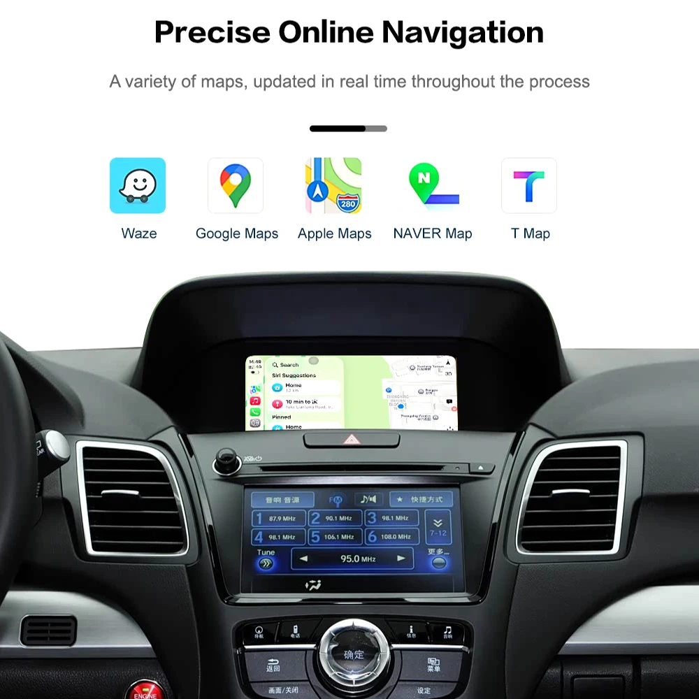 Wireless CarPlay Android Auto Decoder For Acura RDX RLD TLX ILX MDX 2013 2014 2015 2016 2017 2018 2019 Mirror Link Camera