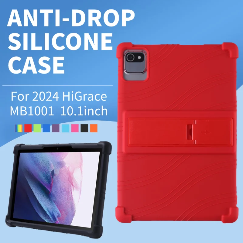 2024 HiGrace MB1001 Tablet Case 10.1inch Shockproof Soft Silicon Protective Cover with Stand Compatible with New Tablet Models