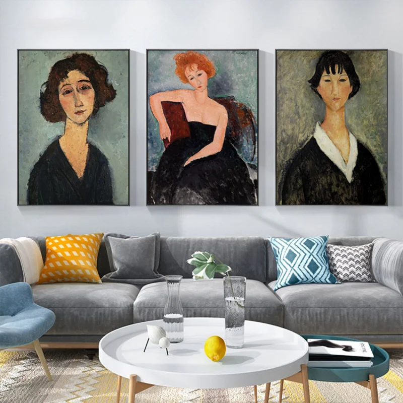 Classical Amedeo Modigliani Canvas Painting Posters and Prints Wall Art Pictures for Living Room Home Wall Decoration Cuadros