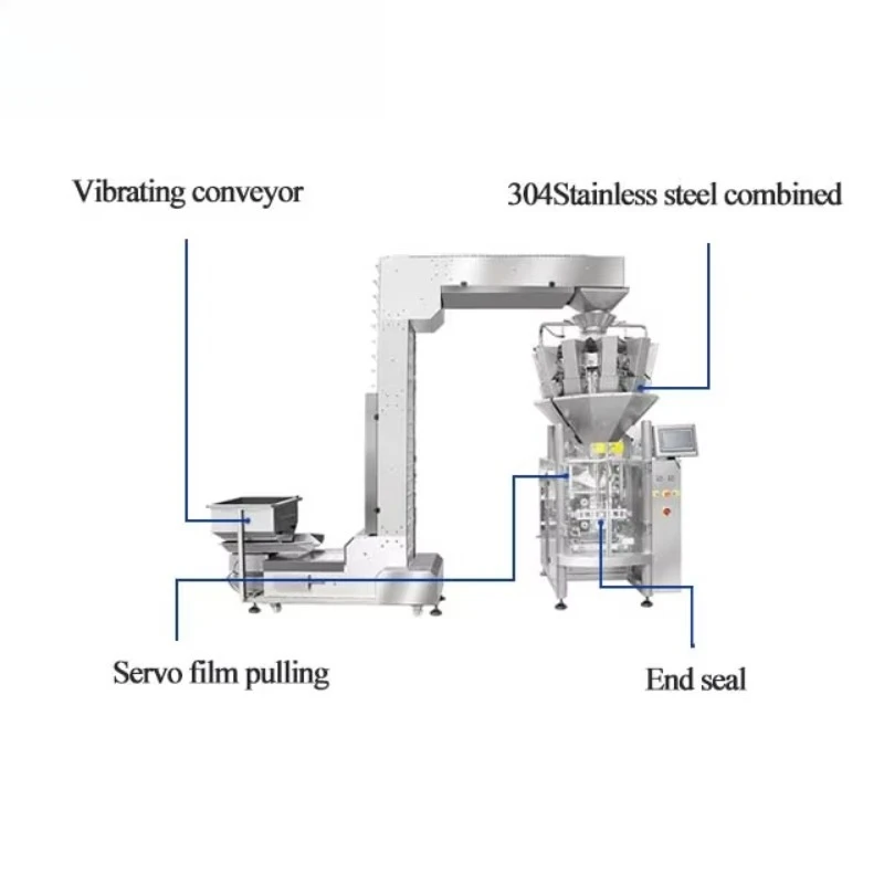 High Speed Granular Snack Packaging Machine Vertical Automatic Weighing Equipment For Candy Popcorn Cheese Ball