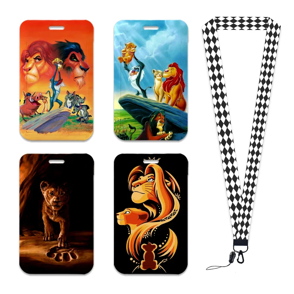 The Lion King Disney Card Holder Lanyards Hang Rope Keyrings Accessories Neck Strap Keychain ID Badge Holders Retractable Clip