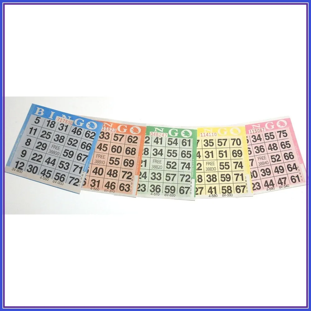 

1000 Bingo Paper Cards (200 Books 5 Colors Ea!) by American Games