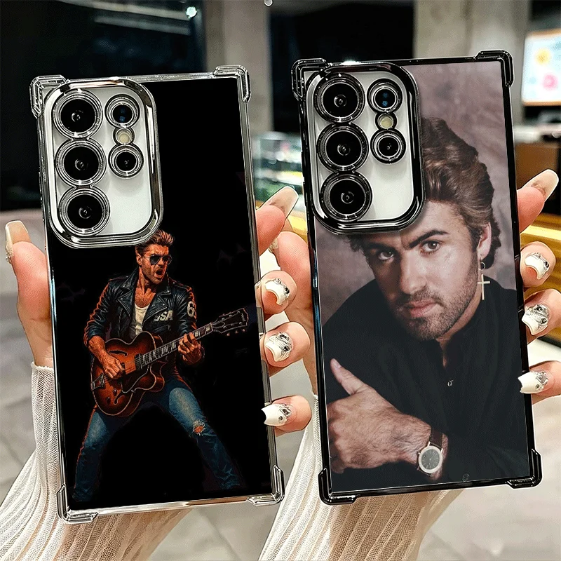 George Michael Plating Phone Case For Samsung Galaxy S26 S25 Edge S24 S23 Ultra S22 S21 Plus S20 FE Anti-Fall Protection Cover
