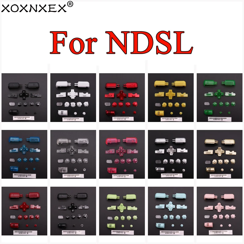 XOXNXEX 1Set Replacement A B X Y L R D Pad Cross Button Full Button Set For DS Lite NDSL Buttons For DS Lite For NDSL Console