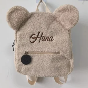 Bonito Bear Plush Backpack with embroidered name for children, outdoor shoulder bags, personalized, children's gift, fall, winter 7 Main Sales Personalized Backpack - №3