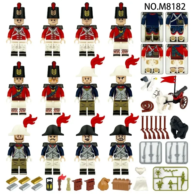 Figuras de doble cara M8182, accesorios de soldados reales imperiales, carruaje, gorila, animal, regalo, bloques de construcción