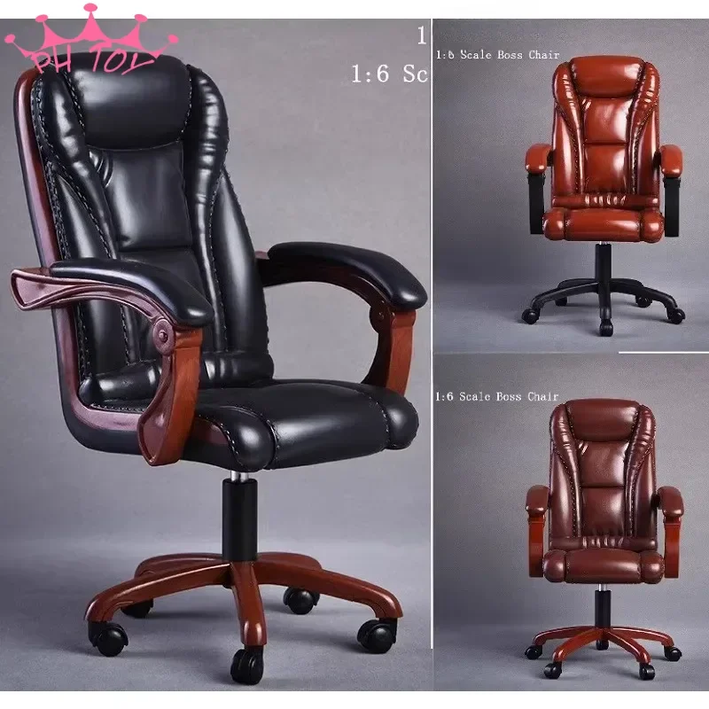 In Stock JIAOU 1/6 Scale Boss Chair Miniature Computer Gaming Chair Rotatable Office Chair Model Fit 12