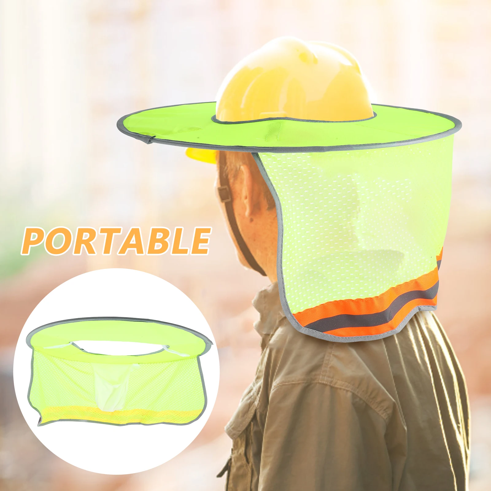 

2Pcs Sun Protection Shade Mesh Nape Protector Bright Color Reflective Edging Foldable Safety Accessories Labor Protection