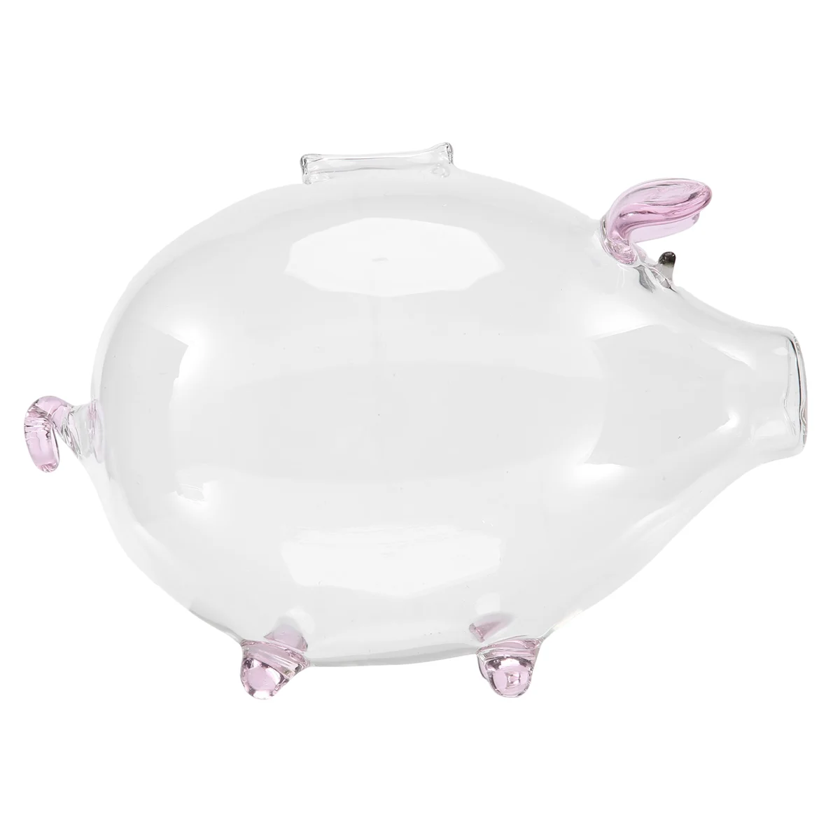 Pig Piggy Bank Coin Saving Box Cute Transparent Glass Souvenir Birthday Gift For Children Kids-Pink