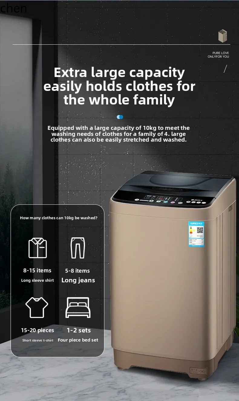 LXC lavatrice automatica per uso domestico 10KG noleggio piccolo pulsatore per noleggio lavaggio di grande capacità asciugatura a nastro integrata