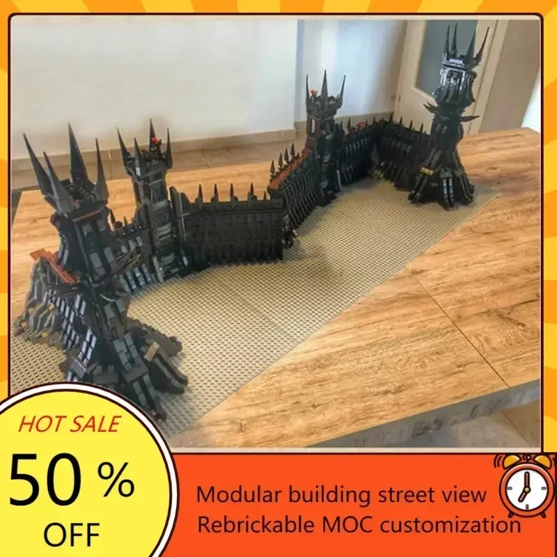 UCS The Black Gate Of Mordor MOC Creative Movie King of Rings Model Building Blocks Architecture Education Assembly Model Toys
