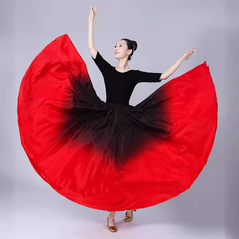 Xinjiang big swing skirt women's opening dance half-body practice long skirt 720 classical modern practice 540 Uyghur performan