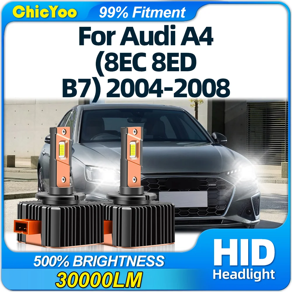 

LED Headlight Bulbs 120W HID Xenon Lights 30000LM Super Bright Car Lights For Audi A4 (8EC 8ED B7) 2004 2005 2006 2007 2008